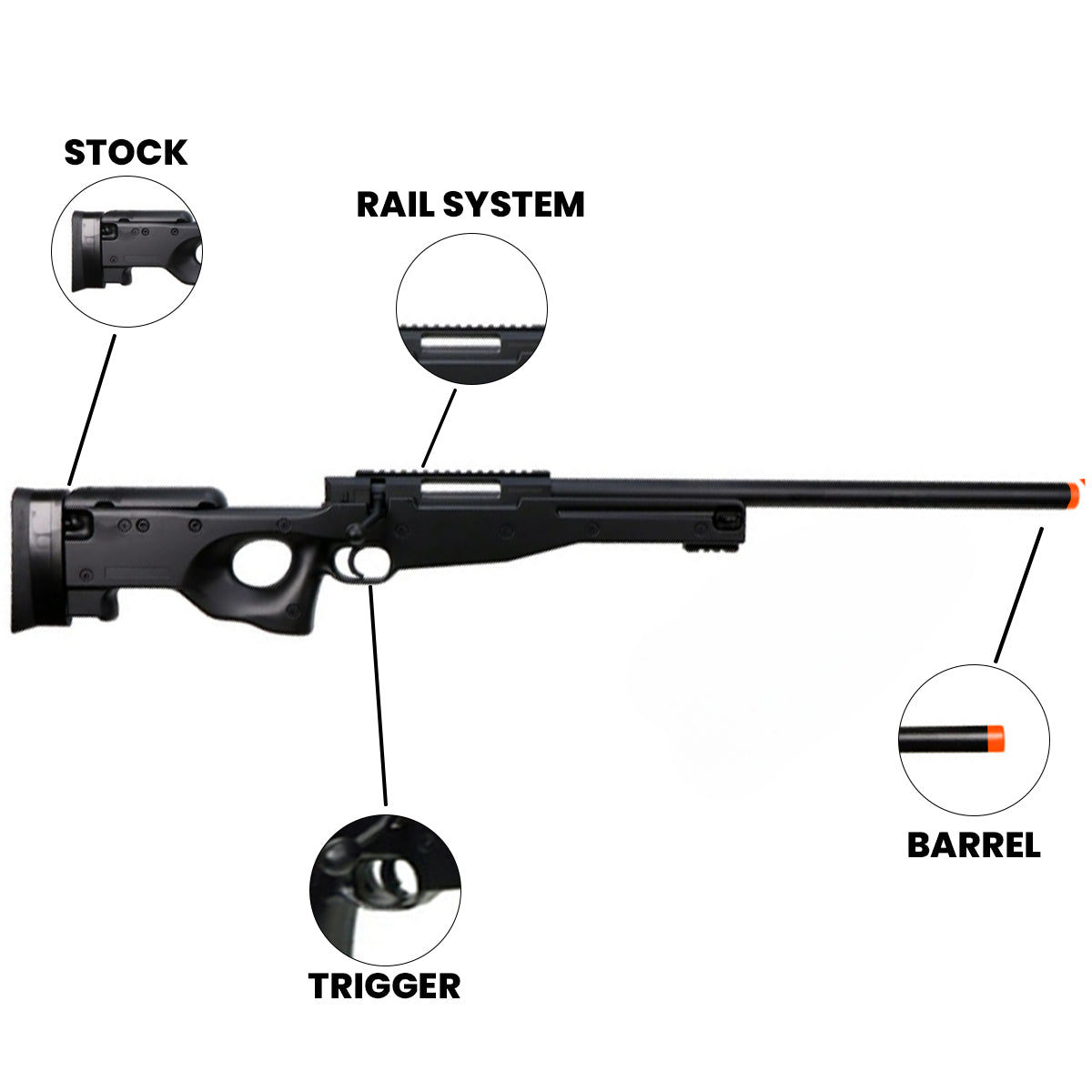 Airsoft Sniper Rifle Double Eagle M59A Bolt Action Spring Powered Airsoft Sniper Rifle