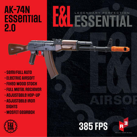 Airsoft Rifle E&L AK-74N Essential 2.0 AK47 AEG Airsoft Electric Rifle - Umarex