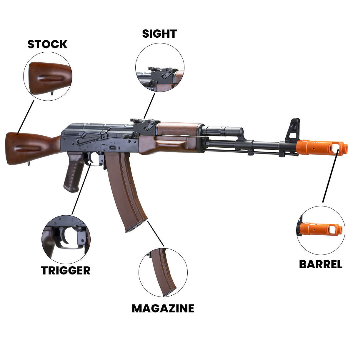 Airsoft Rifle E&L AK-74N Essential 2.0 AK47 AEG Airsoft Electric Rifle - Umarex