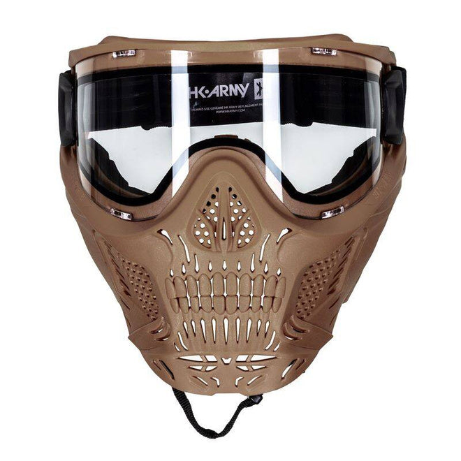 HK Army HSTL Skull Full Face Goggle - Tan w/ Clear Anti-Fog Lens