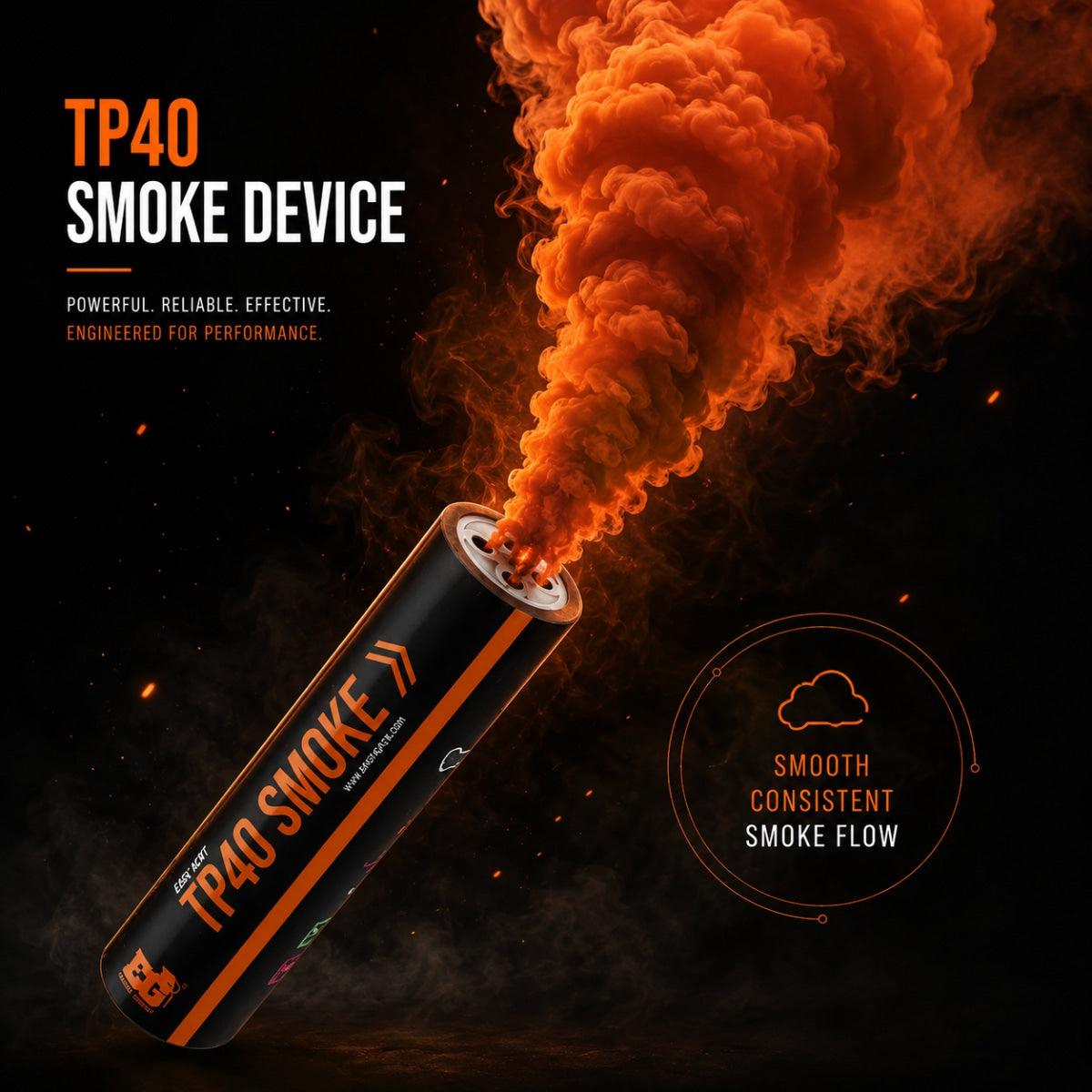 Smoke Grenade Enola Gaye Airsoft TP40 Top Pull Smoke Grenade - Orange