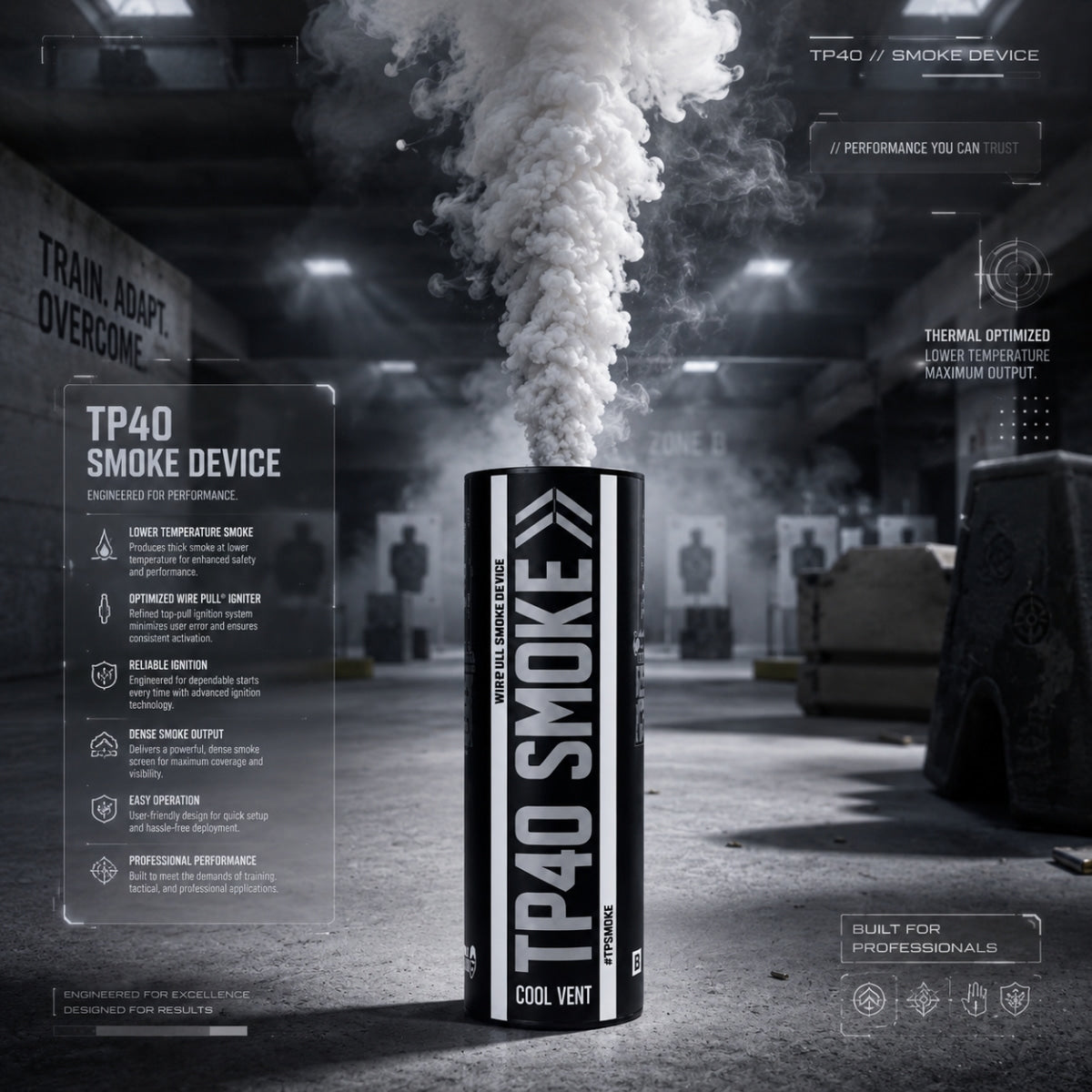 Smoke Grenade Enola Gaye Airsoft TP40 Top Pull Smoke Grenade - White