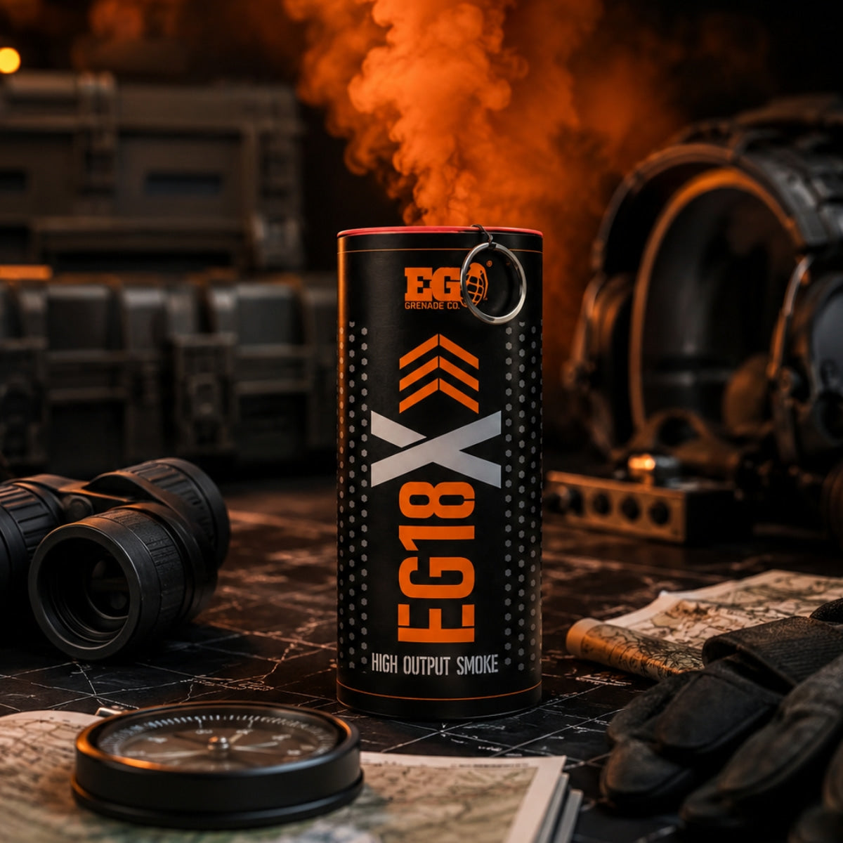 Smoke Grenade Enola Gaye EG18X Extreme Output Airsoft Wire Pull Large Smoke Grenade - Orange