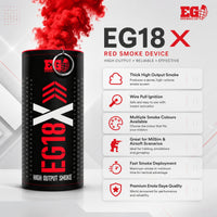 Smoke Grenade Enola Gaye EG18X Extreme Output Airsoft Wire Pull Large Smoke Grenade - Red