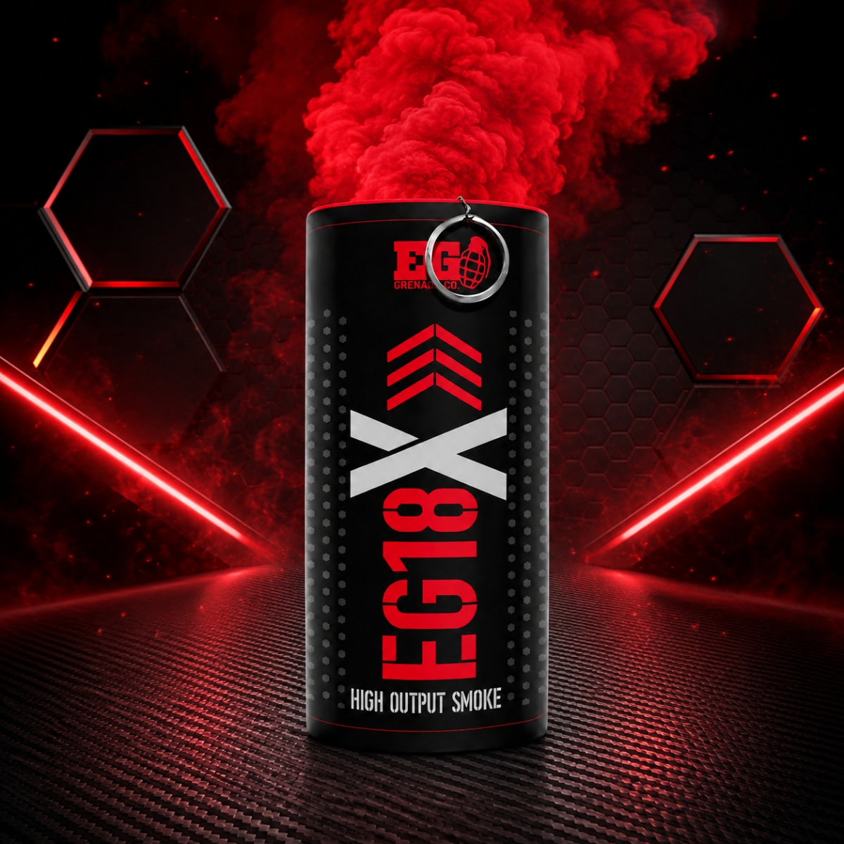 Smoke Grenade Enola Gaye EG18X Extreme Output Airsoft Wire Pull Large Smoke Grenade - Red
