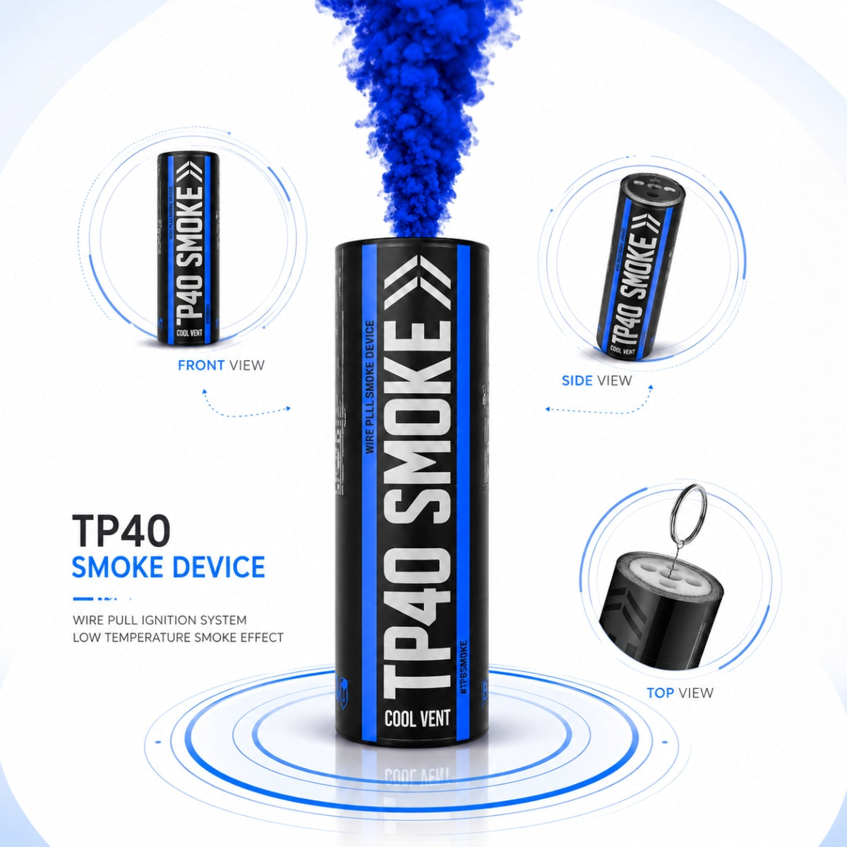 Smoke Grenade Enola Gaye TP40 Top Pull Smoke Grenade - Blue