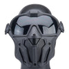 Full Face Mask with Anti Fog Goggles Black