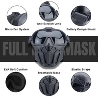 Airsoft Mask Full Face Mask with Anti-Fog Goggles