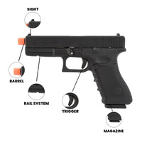 Airsoft Pistol Glock G17 Gen 4 Semi Auto CO2 Airsoft Blowback Pistol - Elite Force