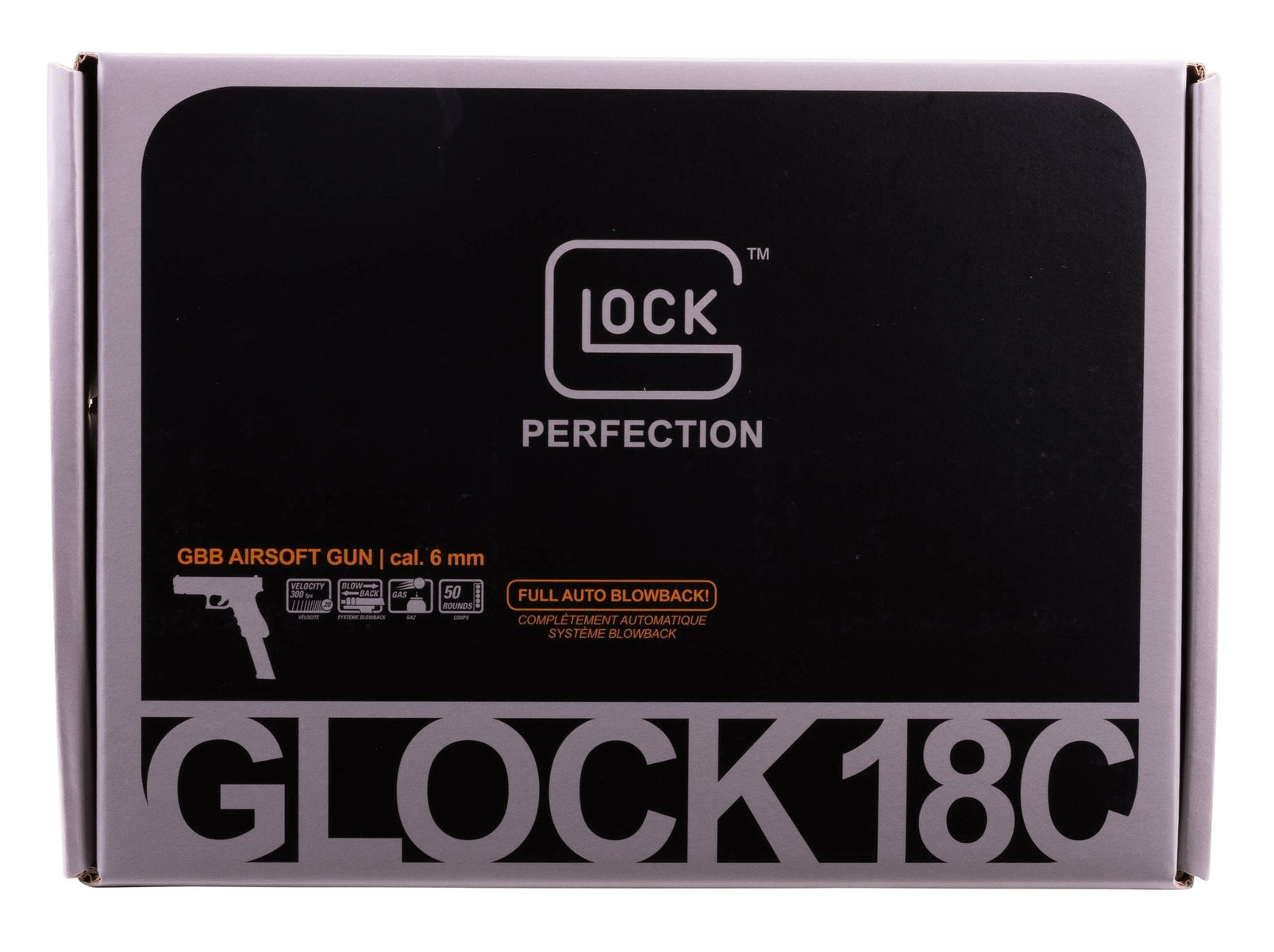 GLOCK Glock G18C Gen3 Airsoft Gas Blowback Pistol - Full Auto, 50 Round Mag