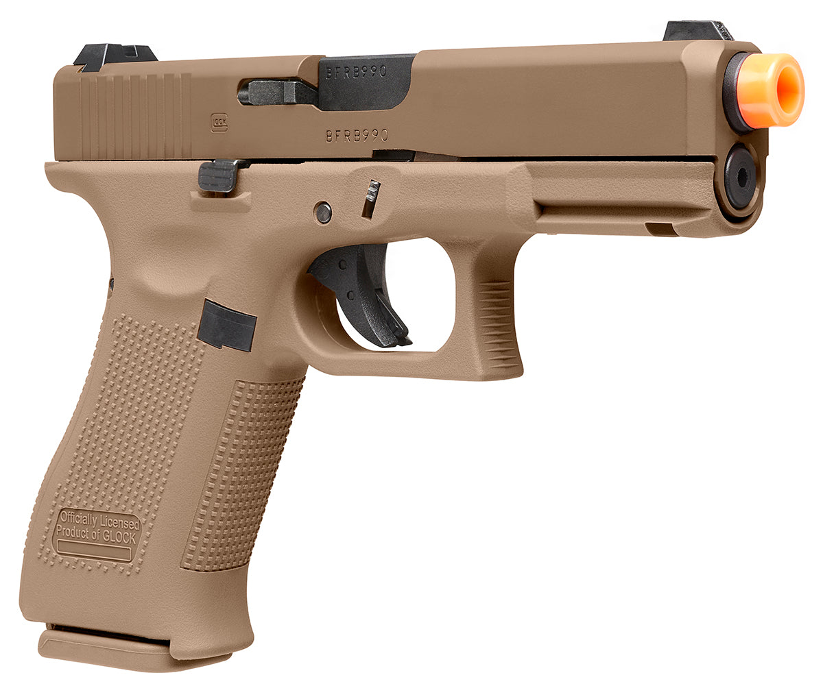 GLOCK Glock G19X GBB Airsoft Pistol - 6mm, Coyote Tan, 23 Round Mag