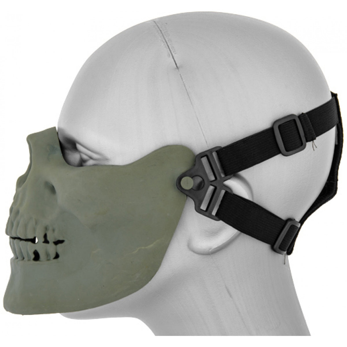 Airsoft Mask Half Face Scary Skull Mask for Halloween Costume & Cosplay Green