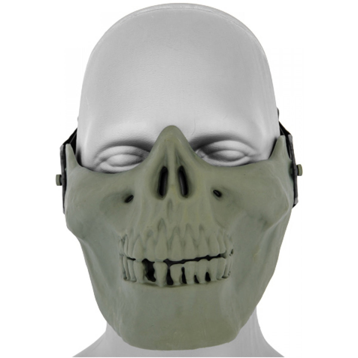 Airsoft Mask Half Face Scary Skull Mask for Halloween Costume & Cosplay Green