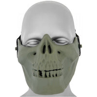 Airsoft Mask Half Face Scary Skull Mask for Halloween Costume & Cosplay Green