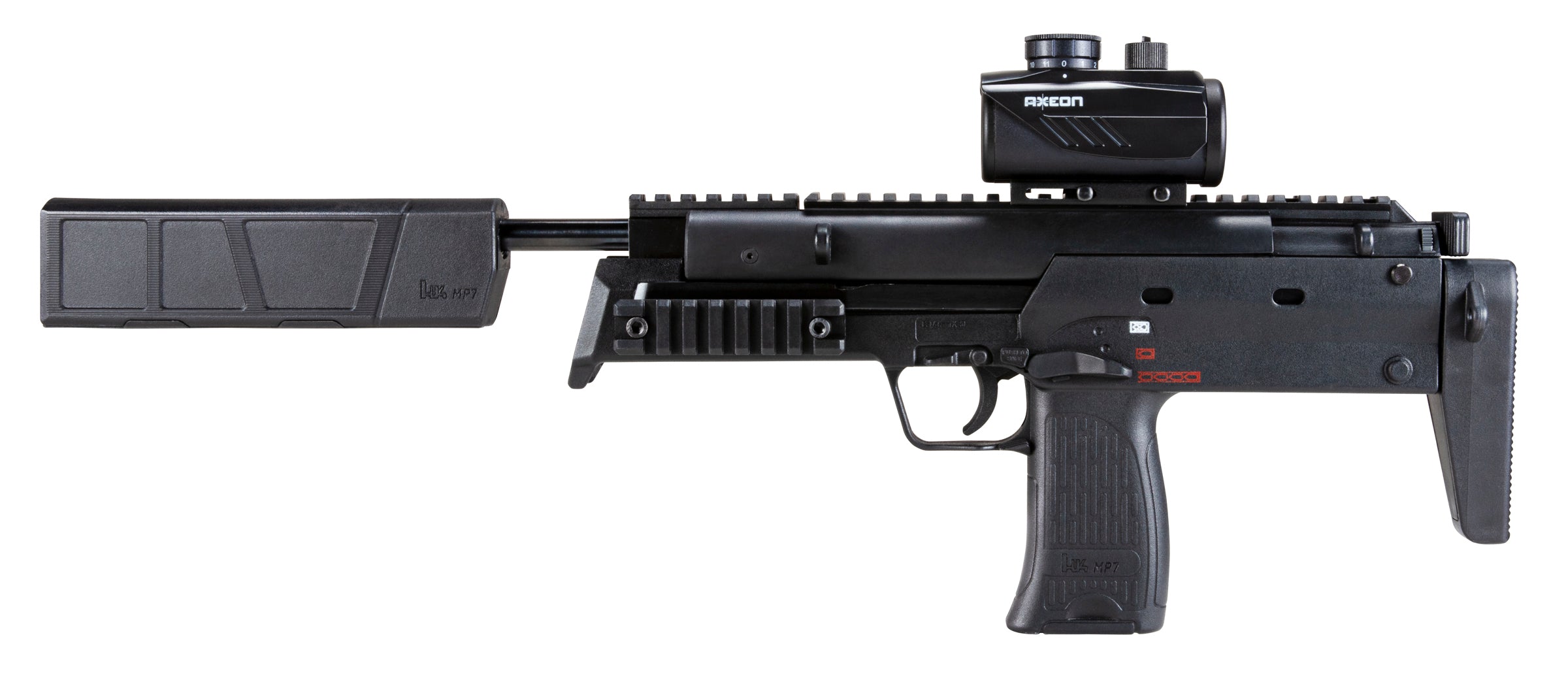 Umarex USA Heckler & Koch MP7 .177 Caliber Break Barrel Pellet Gun with Axeon Optics Red Dot Sight