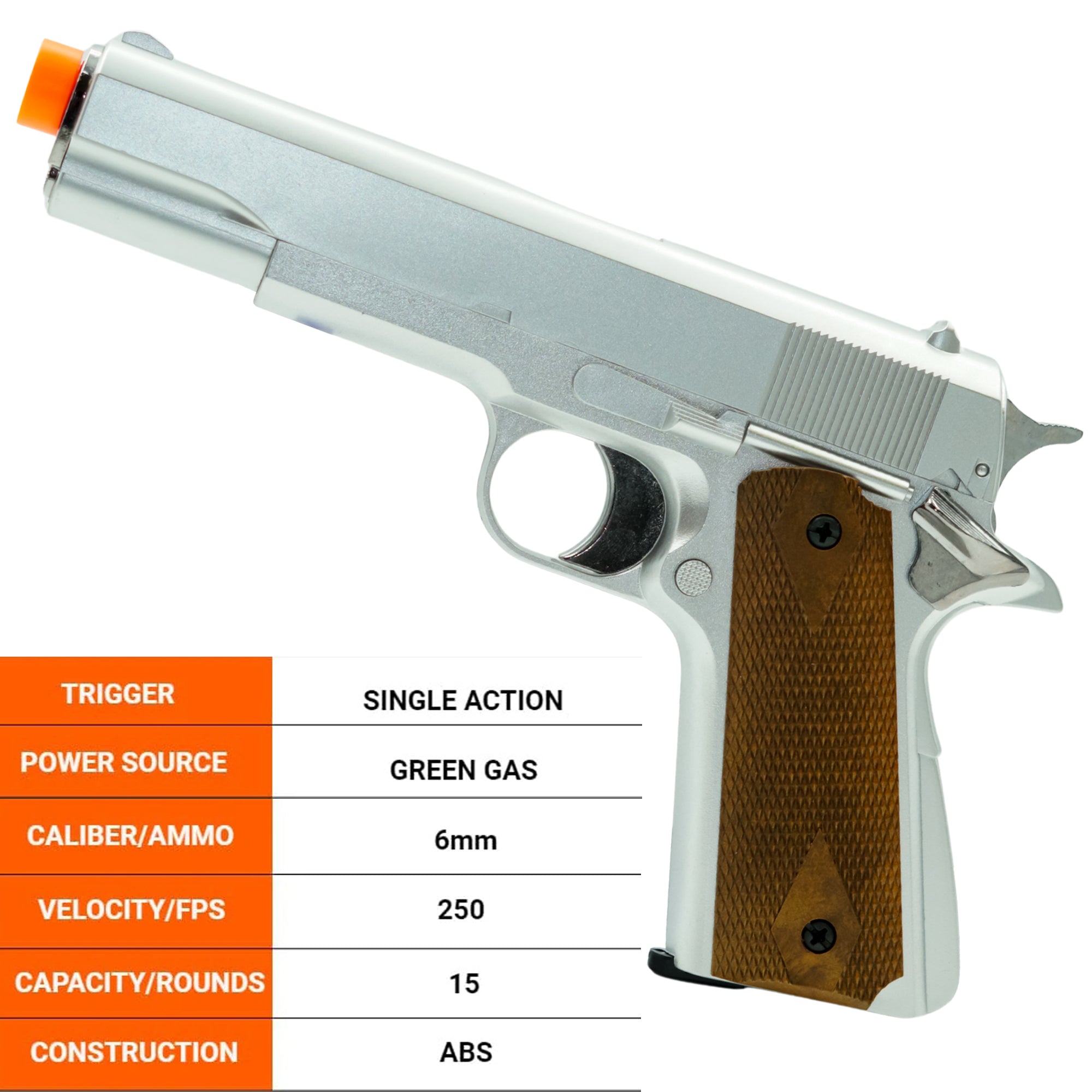 Airsoft NBB Gas Pistol HFC Airsoft Gas 1911 Non-Blowback Pistol  HG-121-S