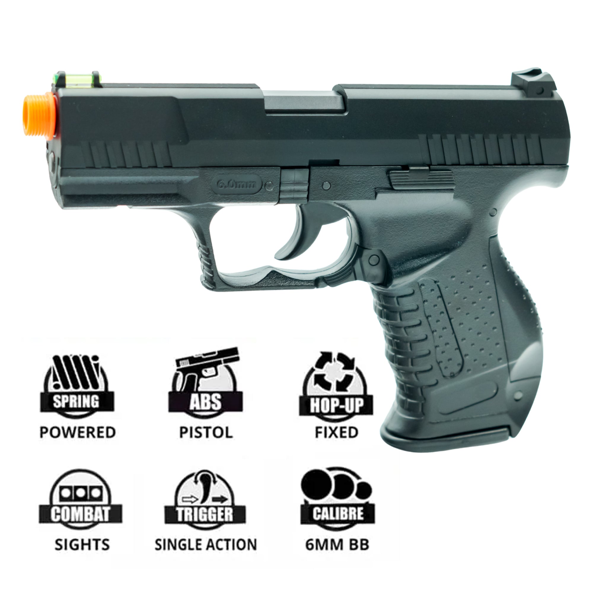 Airsoft Spring Pistol HFC Airsoft Spring Pistol with Silencer