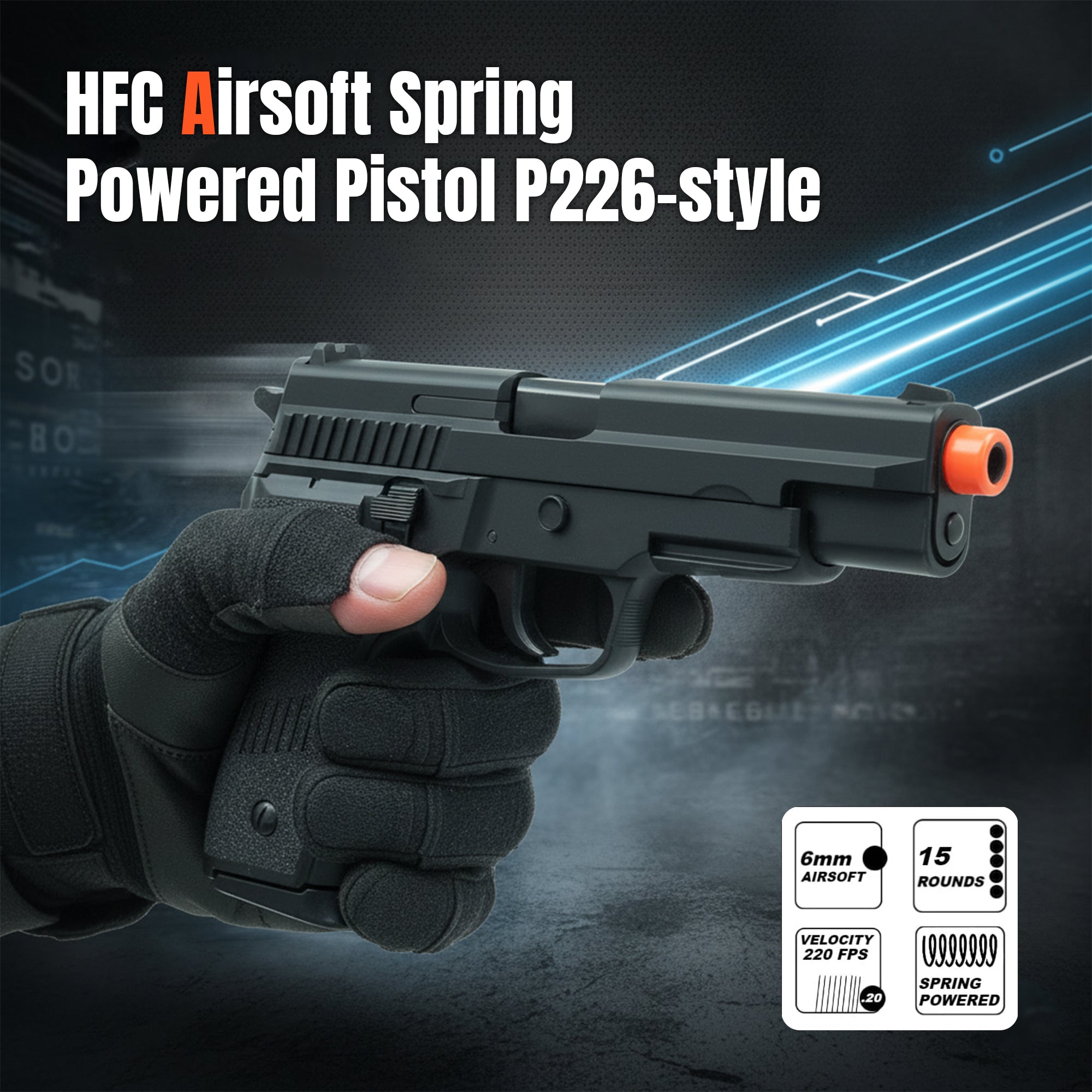 HFC Airsoft Spring Powered Pistol P226-style