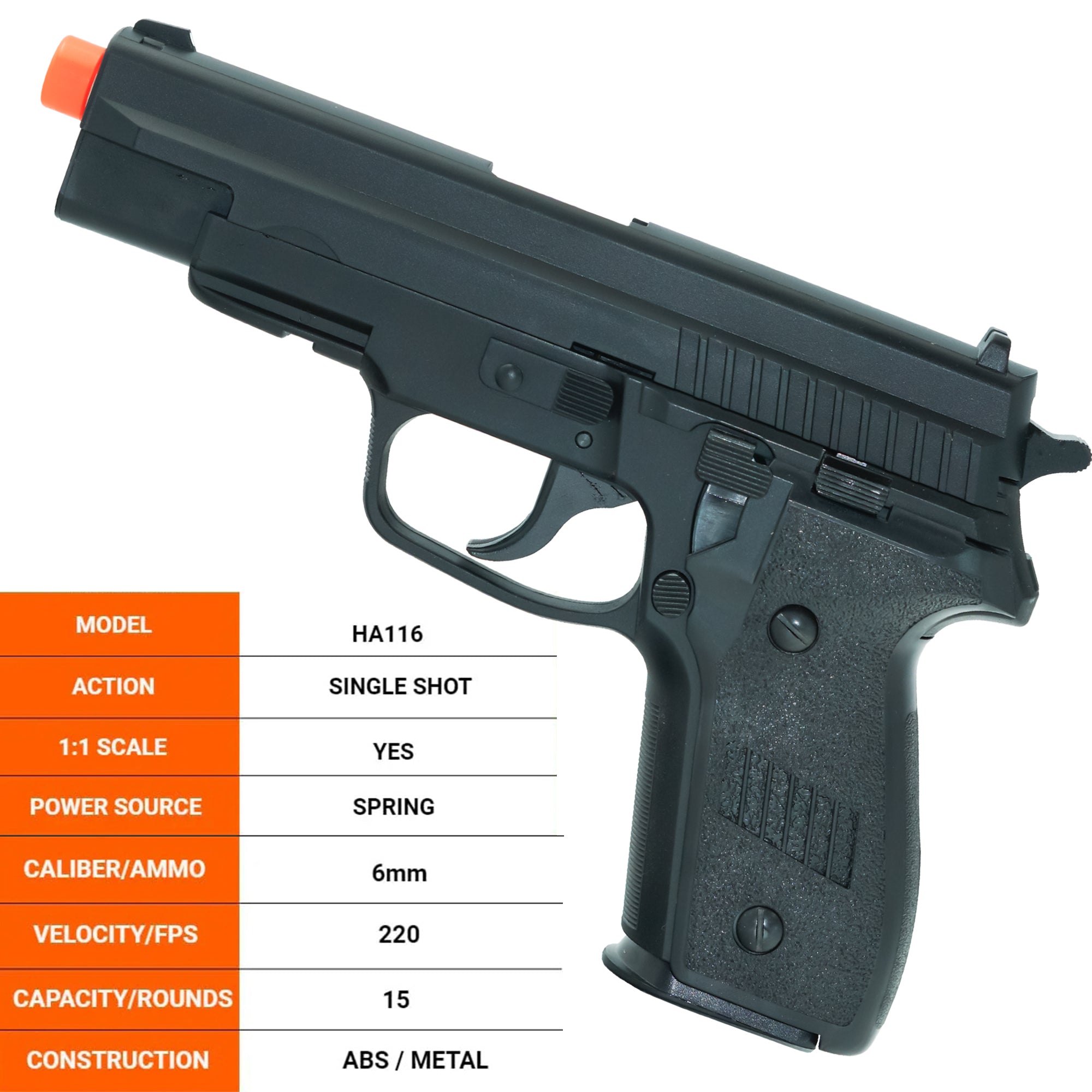 Airsoft Spring Pistol HFC Airsoft Spring Powered Pistol P226-style