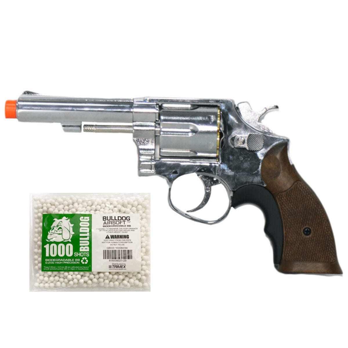 Airsportinggoods HFC HG131 AIRSOFT REVOLVER GREEN GAS POWERED CHROME
