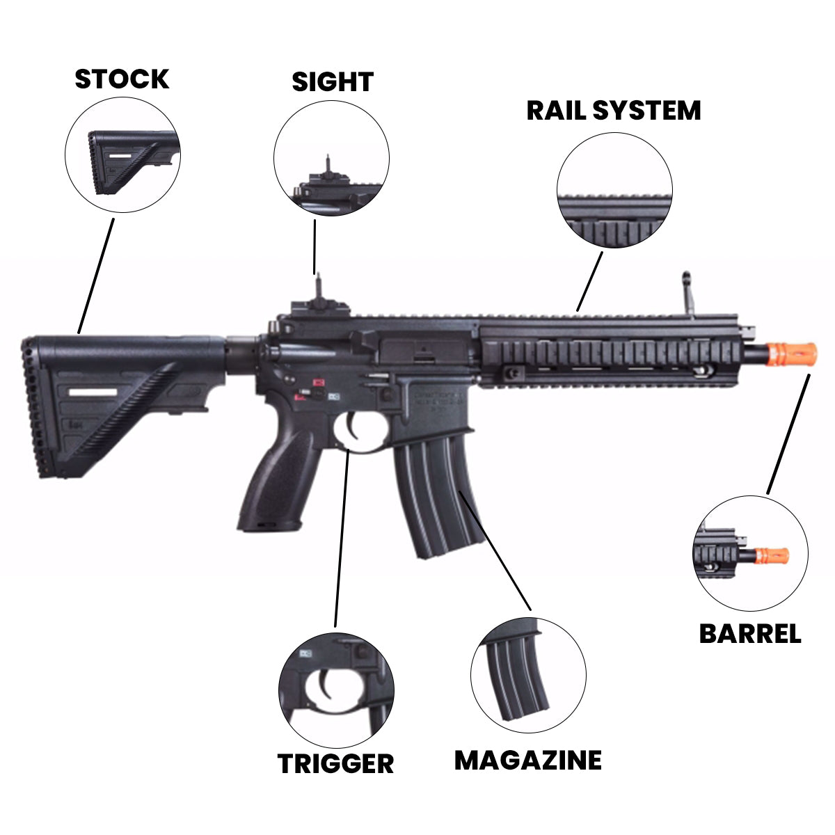 airsoft guns HK 416 A5 Competition GEN 2-6MM with Eyetrace Airsoft Electric Rifle