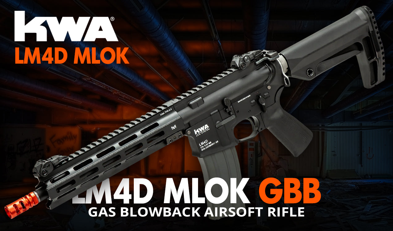 KWA KWA LM4D M-LOK Gas Rifle - 6mm, Full Auto, Gas Blowback, 400 FPS