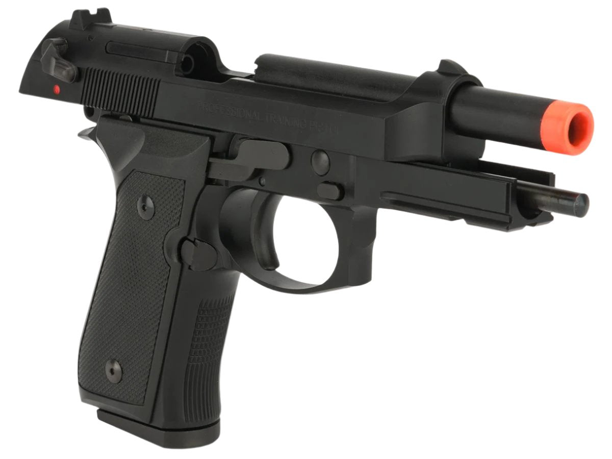 KWA KWA M9 PTP 6mm Airsoft Gun - 24 Rounds, Green Gas, Railed Frame, Metal Slide