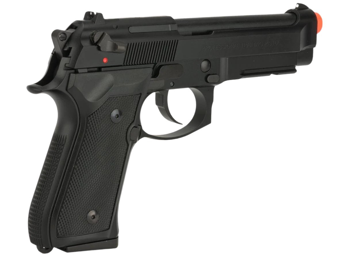 KWA KWA M9 PTP 6mm Airsoft Gun - 24 Rounds, Green Gas, Railed Frame, Metal Slide