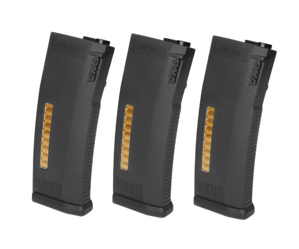 KWA KWA MS120 Polymer Mag 3-Pack - 120 Rds, Black