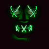 LED Face Mask Black with Green Light Design