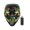 LED Purge Airsoft Mask Black with Green X
