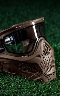 HK Army HSTL Skull Full Face Goggle - Tan w/ Clear Anti-Fog Lens