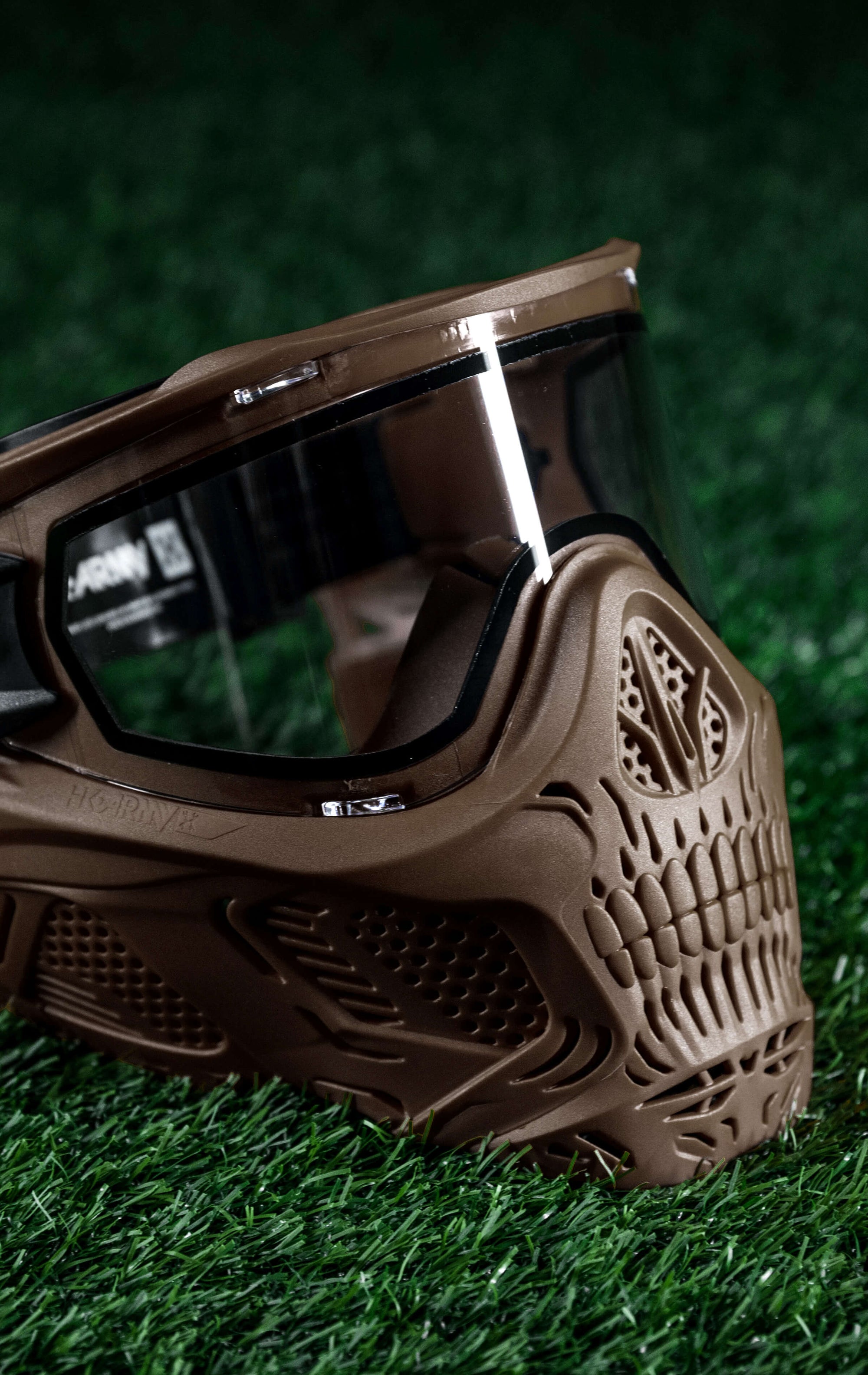 HK Army HSTL Skull Full Face Goggle - Tan w/ Clear Anti-Fog Lens