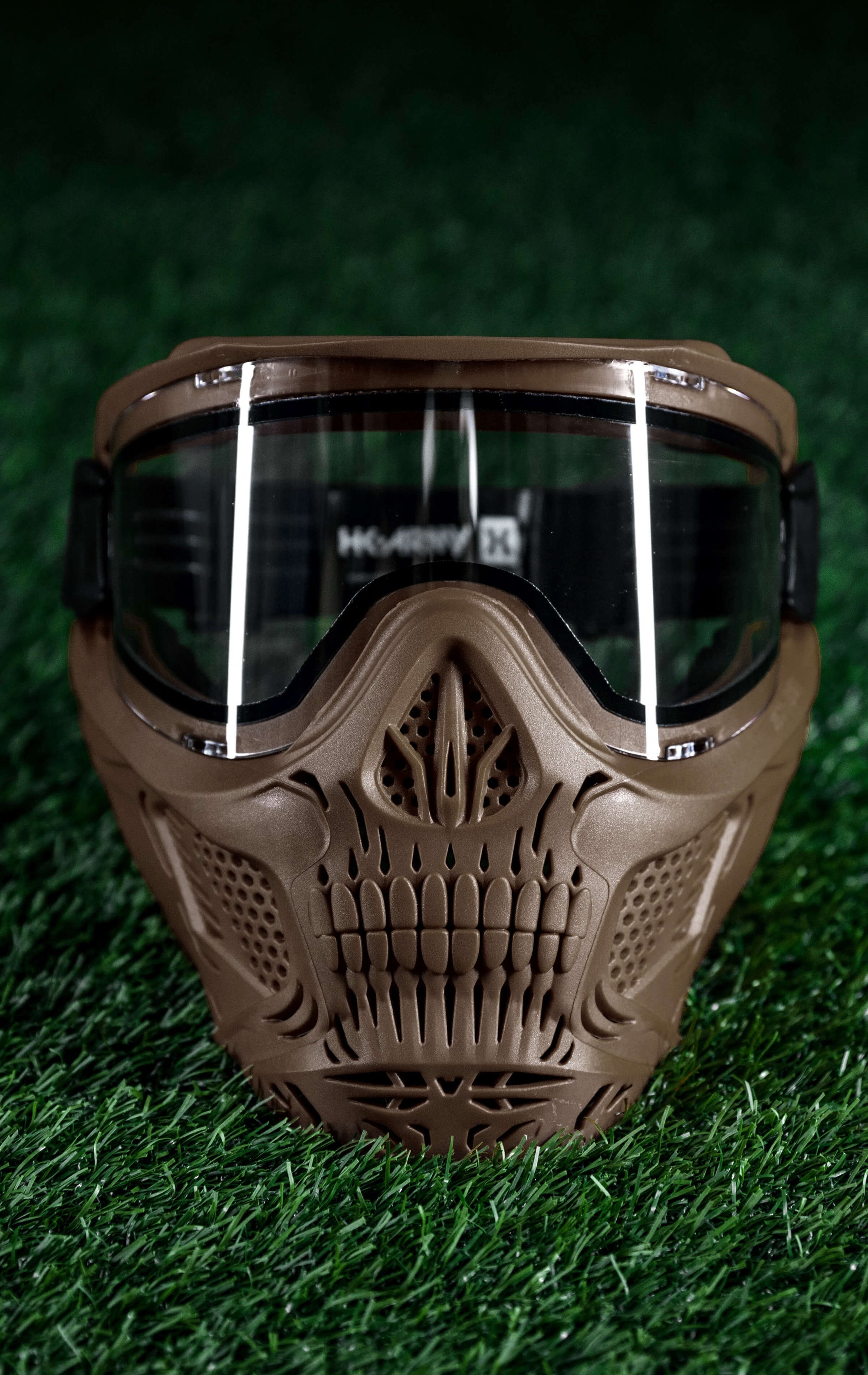 HK Army HSTL Skull Full Face Goggle - Tan w/ Clear Anti-Fog Lens