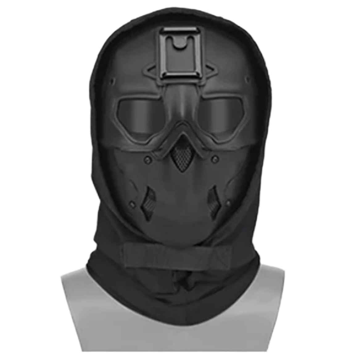 MASK Messenger Adjustable Face Mask Black - Hooded Costume Mask for Events