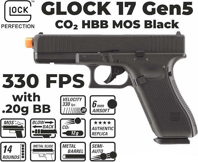 Glock 17 Gen 5 MOS 6mm CO2 HBB Airsoft Pistol - Umarex