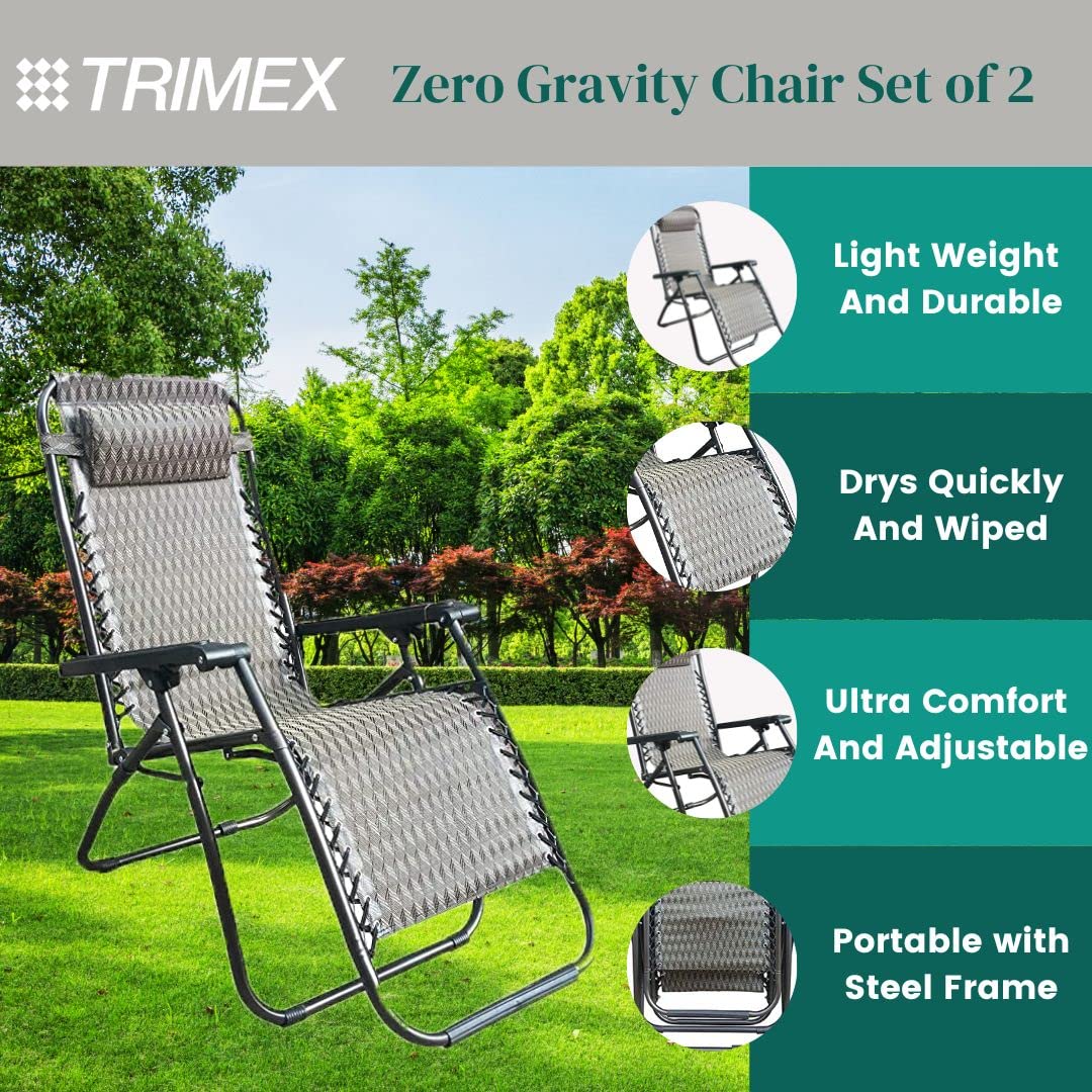 Home & Garden Outdoor Adjustable Camping Chair Set of 2 - Trimex