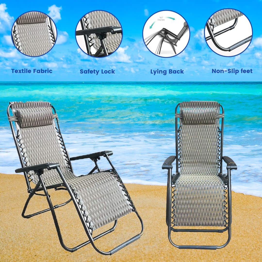 Home & Garden Outdoor Adjustable Camping Chair Set of 2 - Trimex