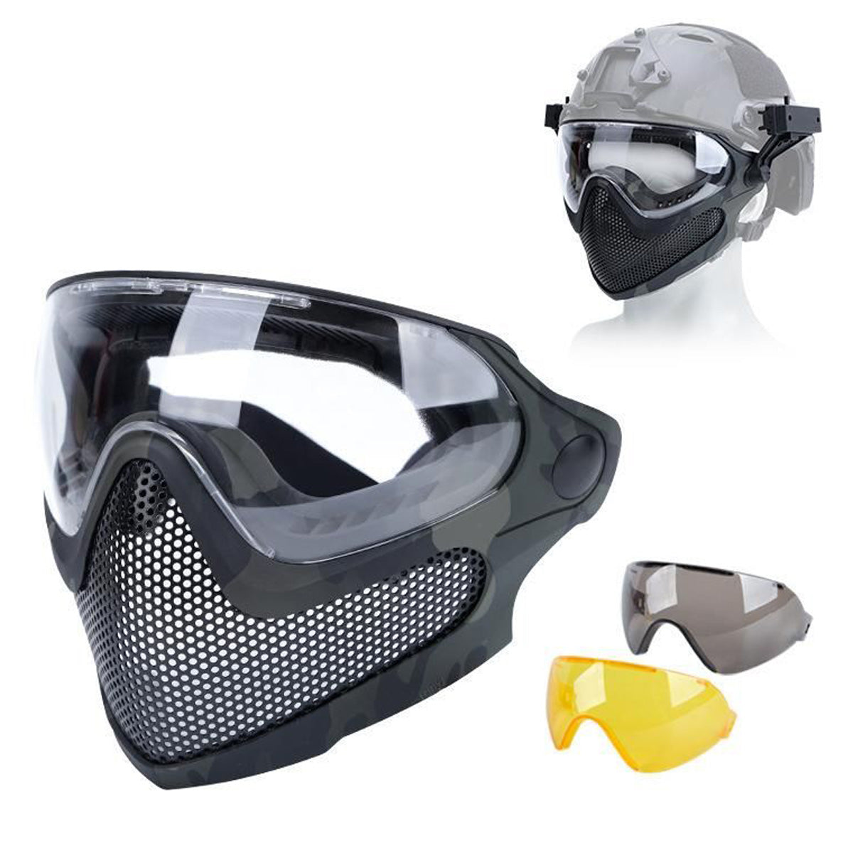 WOSPORT PILOT MASK STEEL MESH VERSION FOR AIRSOFT