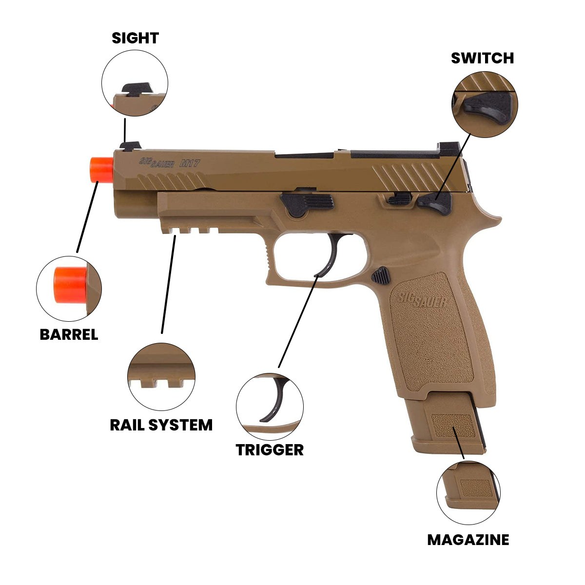 Airsoft GBB Pistol Proforce M17 Gas Blowback GBB Airsoft Pistol - Sig Sauer