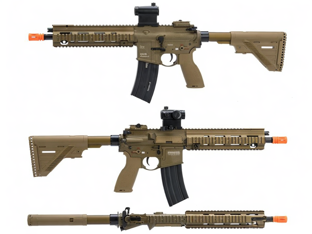 HK 416 A5 Automatic AEG Airsoft Rifle Gun (Tan) - Elite Force
