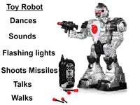 Toys & Hobbies Remote Control Toy Robot with Missile Shooting, Lights & Sound
