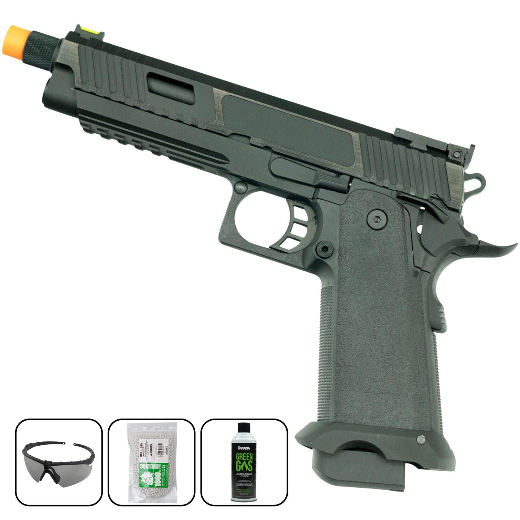 Airsoft Gas Pistol Rusalka Combat Master Gas Blowback Airsoft Pistol w/ Green Gas, BBs & Goggles