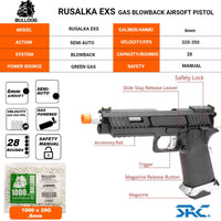 Airsportinggoods SRC RUSALKA EXS COMBAT MASTER HI-CAPA GAS BLOWBACK AIRSOFT PISTOL