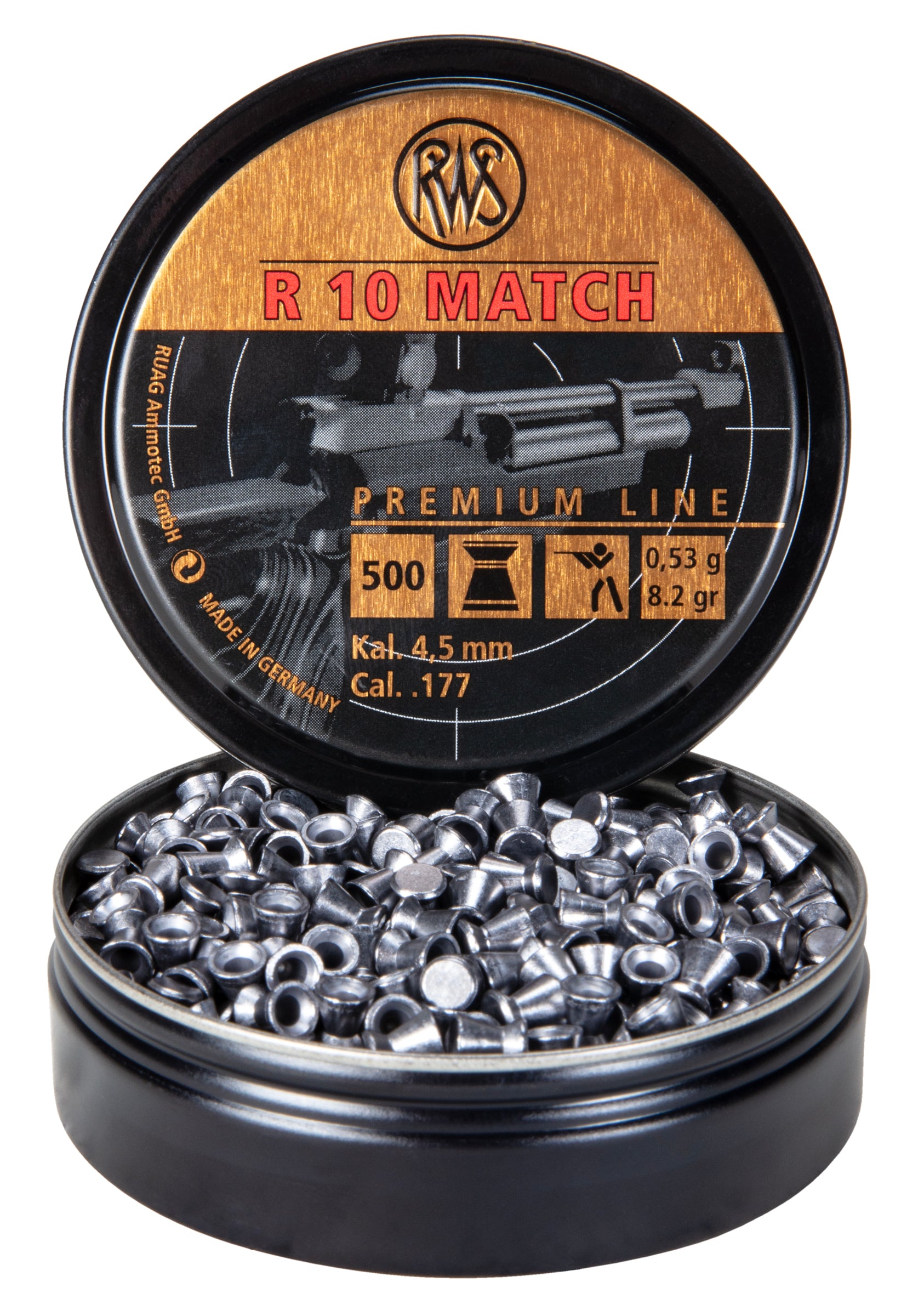 RWS RWS R10 Match .177 Pellets, 500 Count