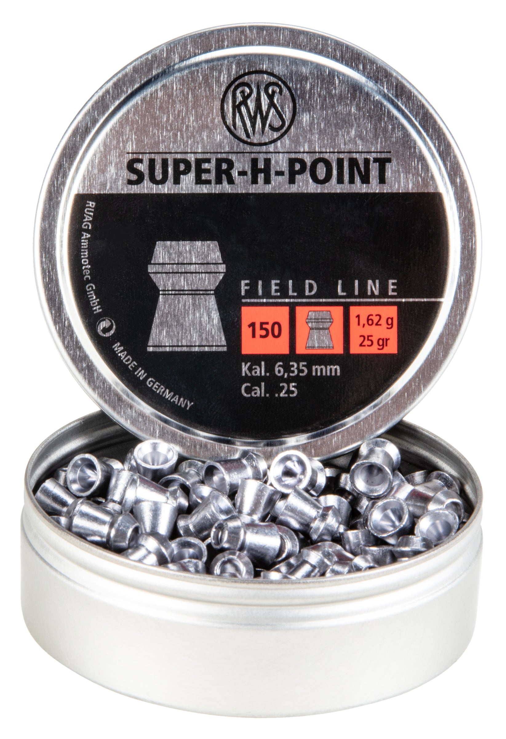 Umarex USA RWS Super-H Point Field Line Pellet Gun Pellets .25 Caliber, 150 Count