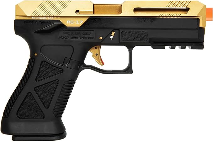 HFC Scorpion GBB Metal Airsoft Pistol - 300 FPS, Black Gold, with Case & BBs