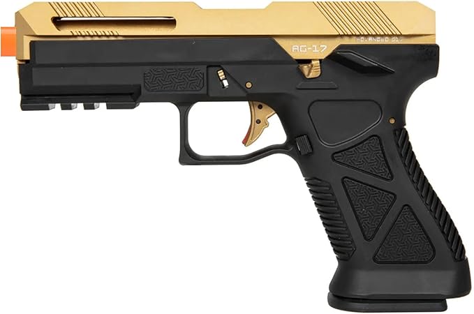 HFC Scorpion GBB Metal Airsoft Pistol - 300 FPS, Black Gold, with Case & BBs