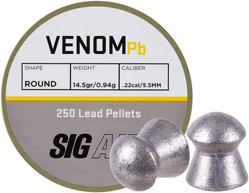 Sig Sauer SIG Sauer Venom Pellets, 22 Cal, 14.5 Grains, Round Nose, 250ct