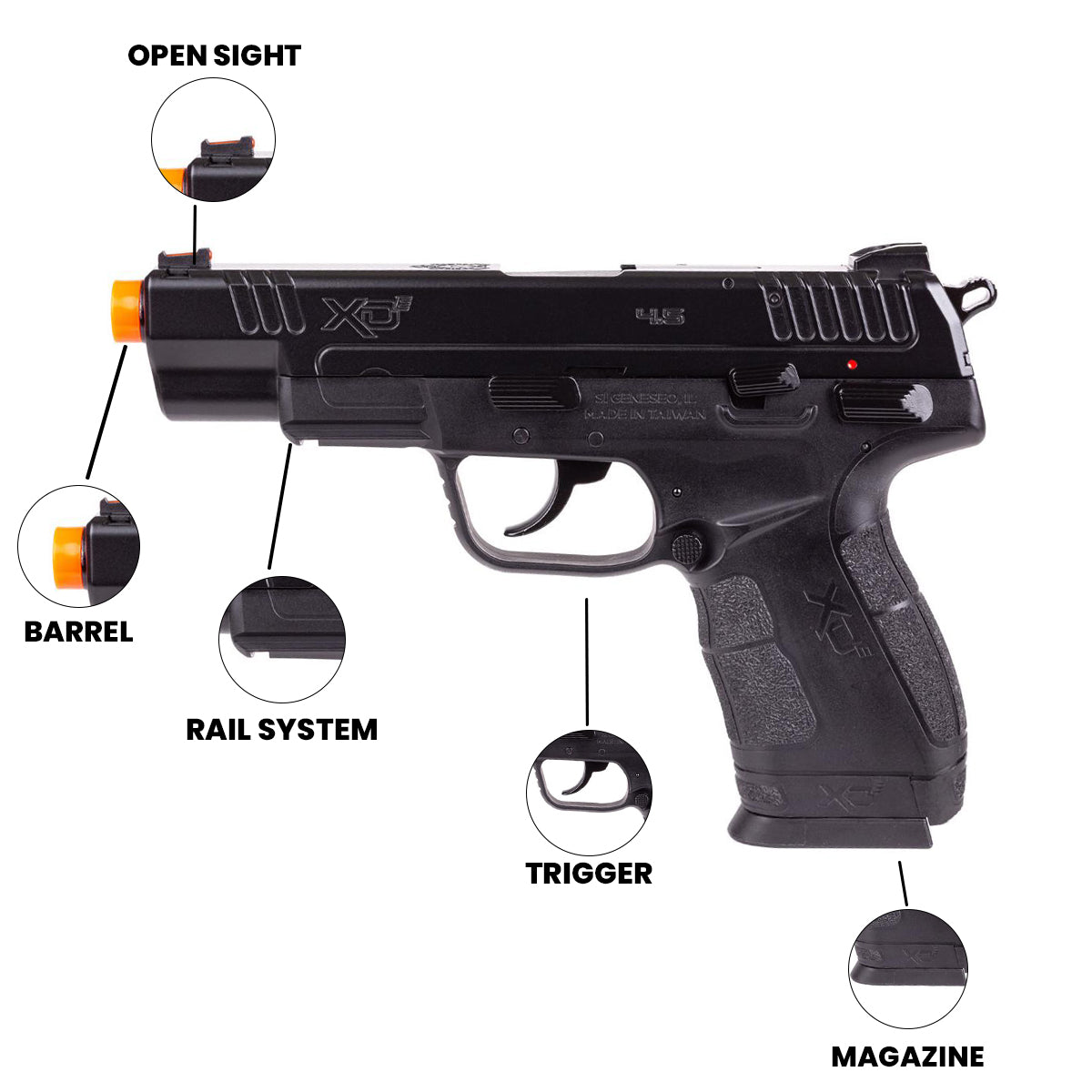 Airsoft CO2 Pistol Springfield Armory XDE 4.5" CO2 Airsoft Pistol